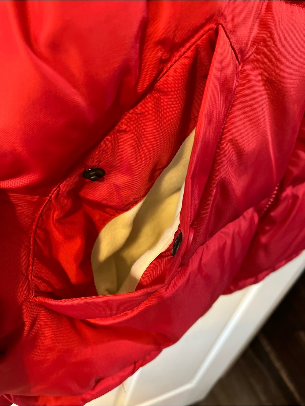 Eddie Bauer Red Puffer Goose  Down Vest - Picture 5 of 14